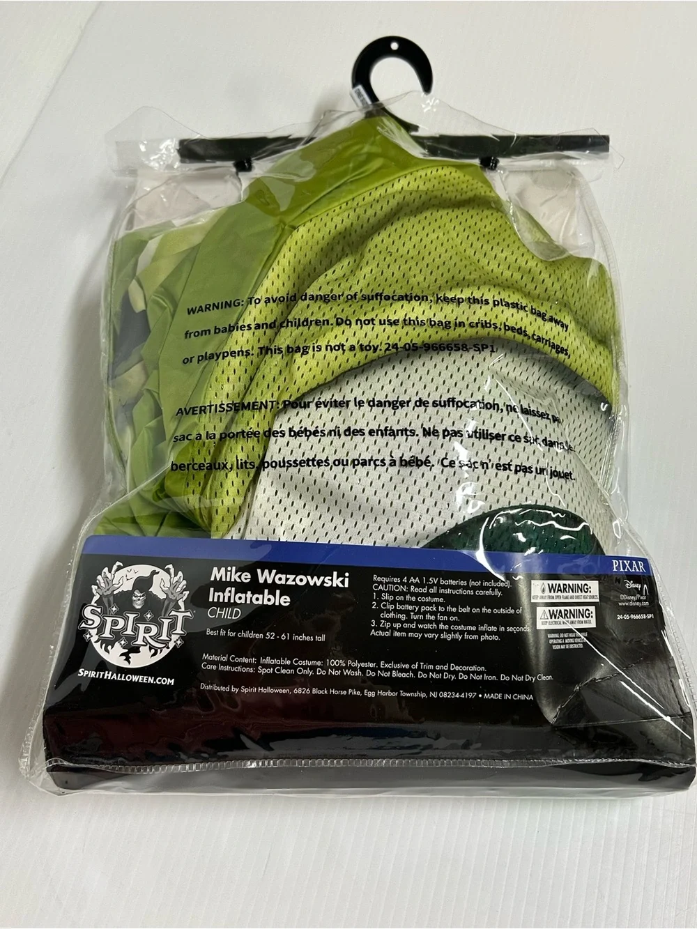 Monsters Inc MIKE WAZOWSKI Inflatable Costume  Child OS Spirit Halloween